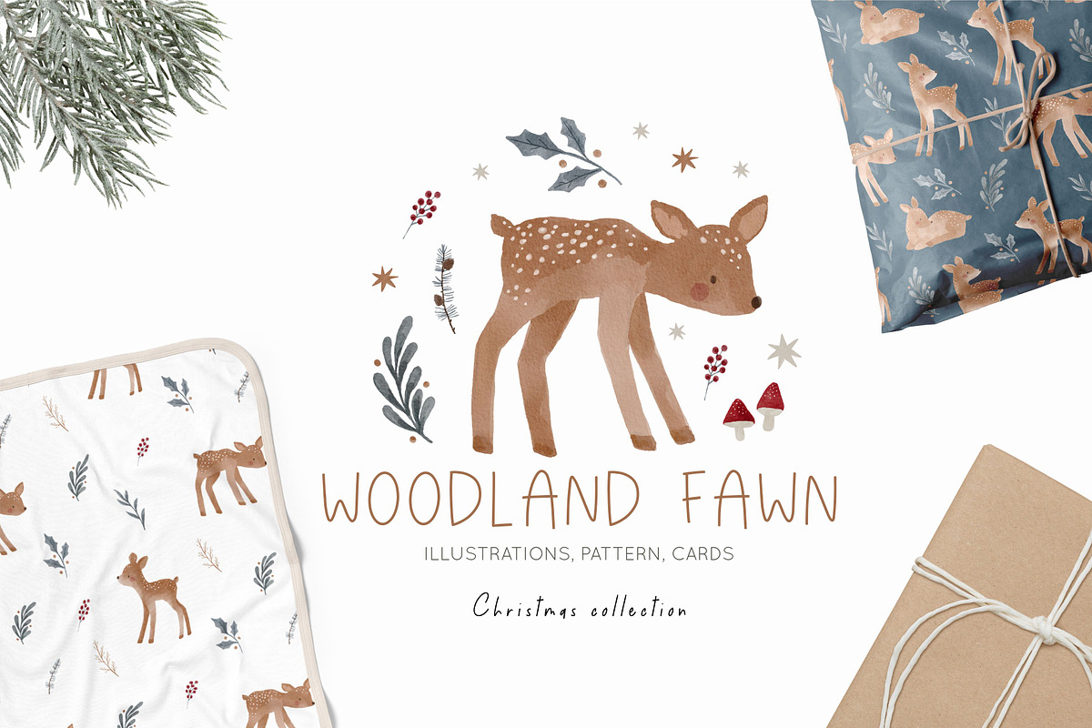 Watercolor woodland fawn, an Animal Illustration by Cute And Wild (Photo 1 of 6)