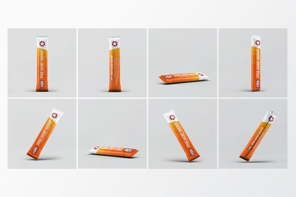 Stick Sachet Mock-Up, a Product Mockup by DesignRushMarket (Photo 1 of 8)