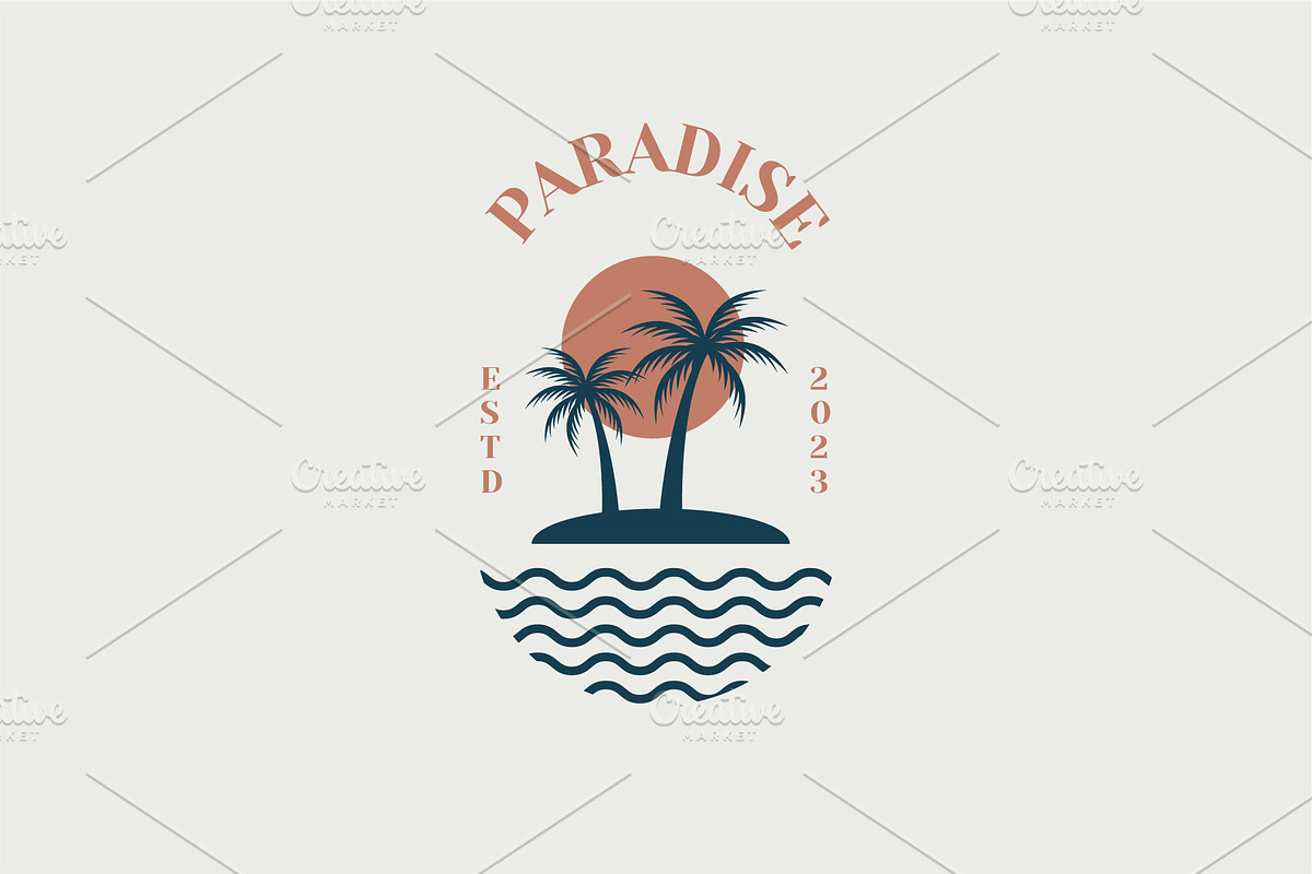 Paradise Island Beach Logo Set, a Branding & Logo Template by Dyn Studio (Photo 6 of 6)