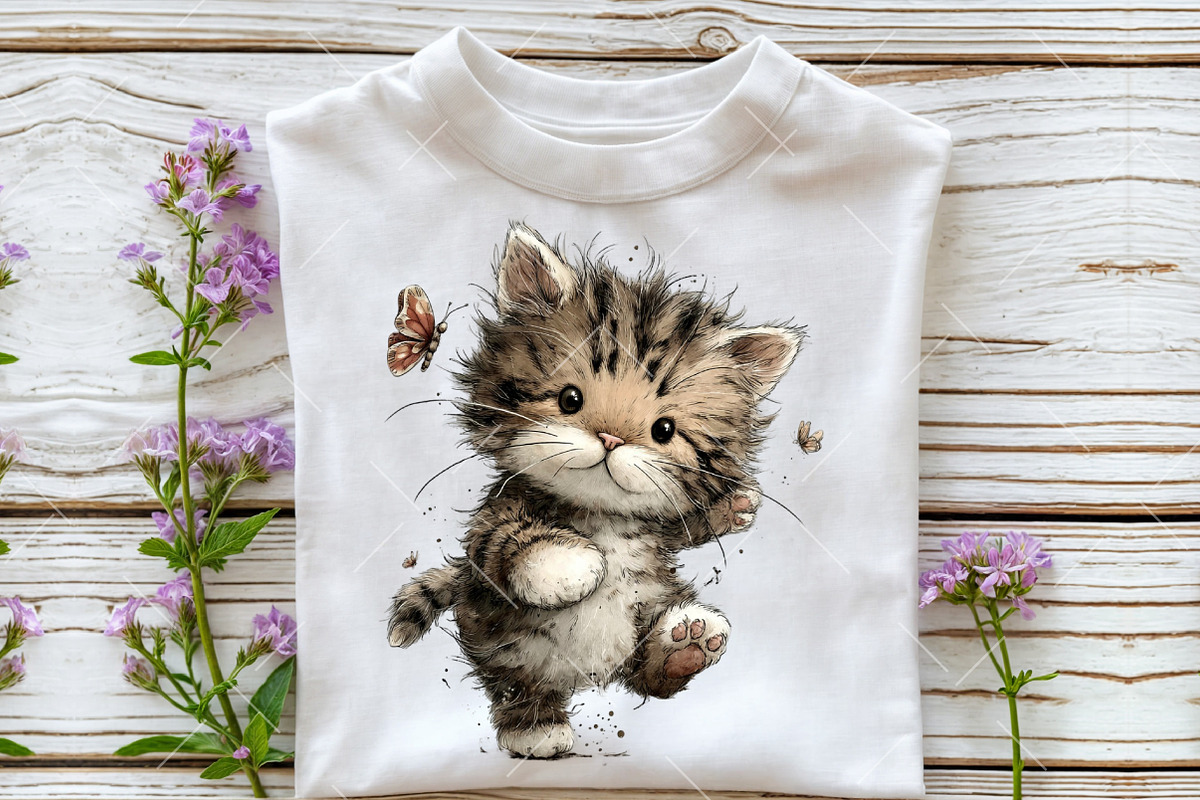 Whimsical Summer Cat Clipart, an Illustration by OK Design (Photo 6 of 6)