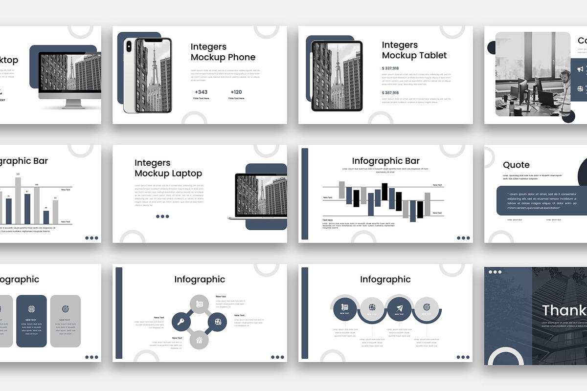 INTEGERS - PowerPoint Template, a Presentation Template by kreatifreya