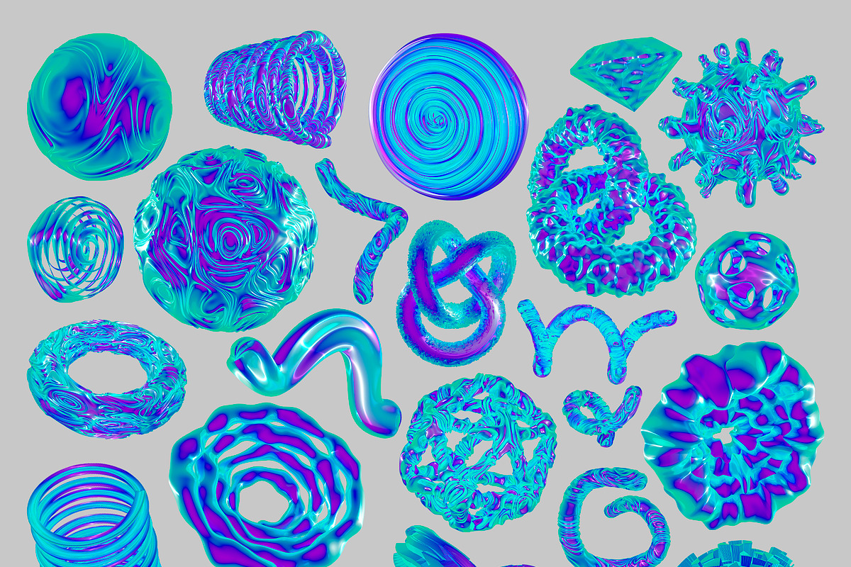 3D Neon Abstract Glass Shapes, a Graphic by Alina Sh (Photo 2 of 6)