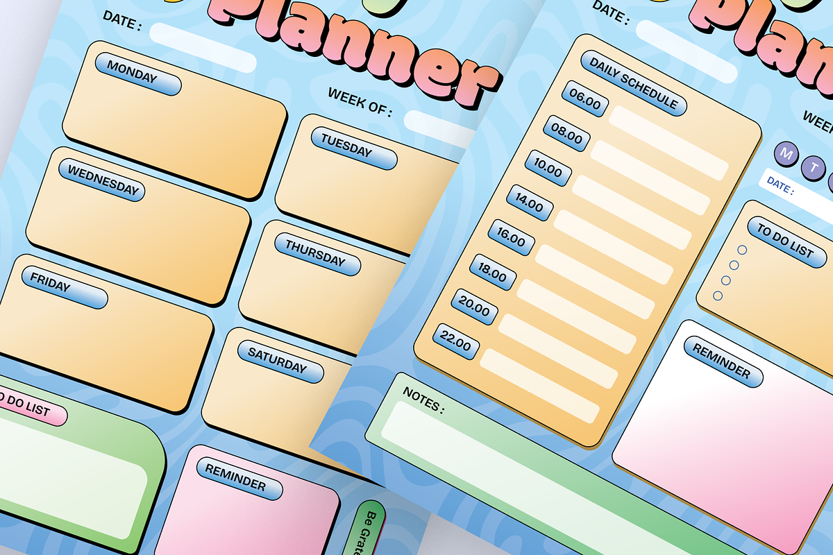 Daily and Weekly Planner, a Flyer Template by SquidPixey (Photo 6 of 6)