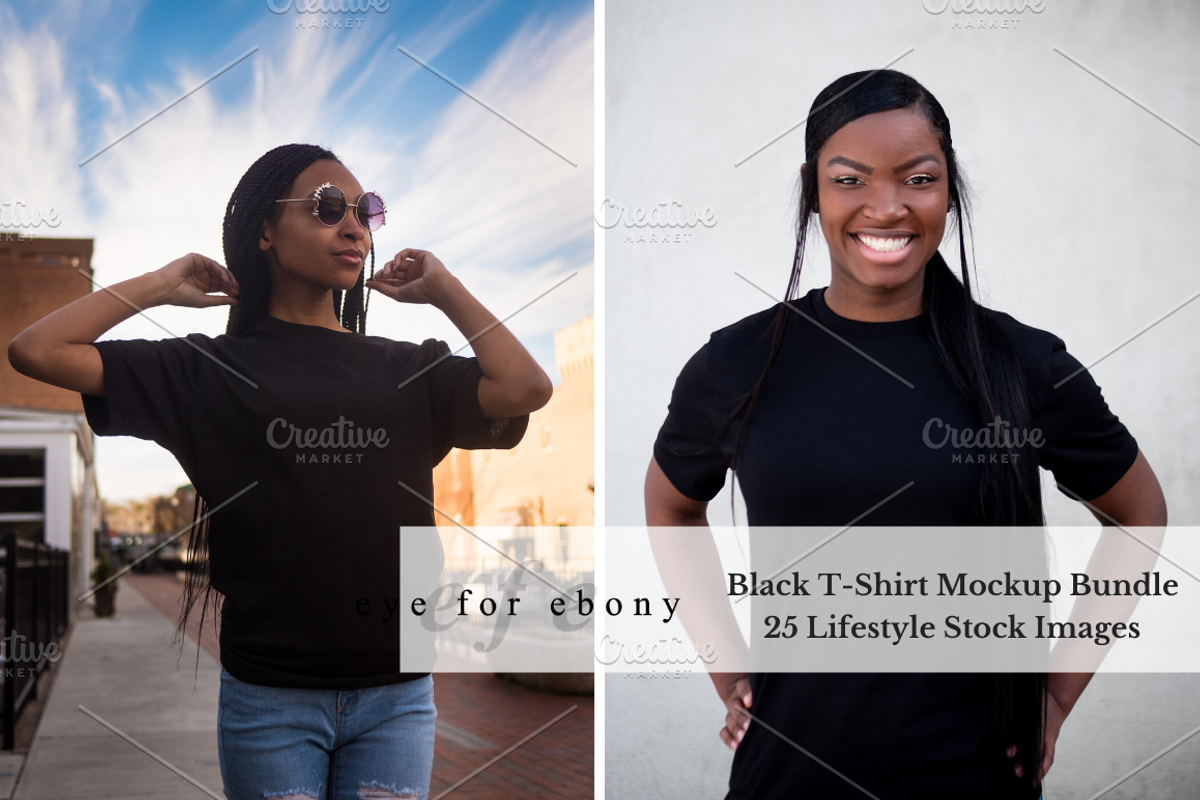Black T-Shirt Mockup Stock Photos, a Person Photo by Eye for Ebony (Photo 1 of 7)