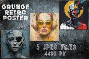 Grunge Retro Poster Collection, an Illustration by Imamul001 (Thumbnail 1 of 7)