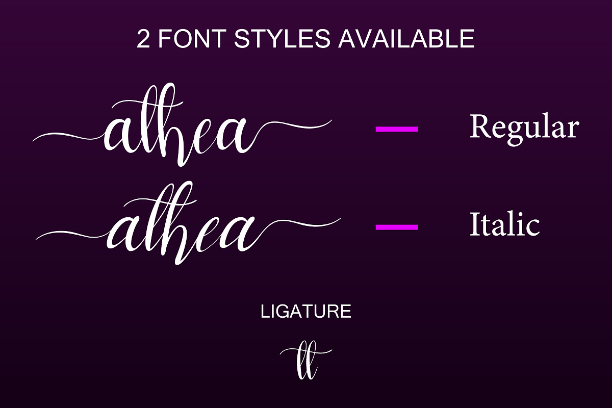 Athea - Lovely Wedding Script, a Script Font by Inventype Studio (Photo 6 of 10)