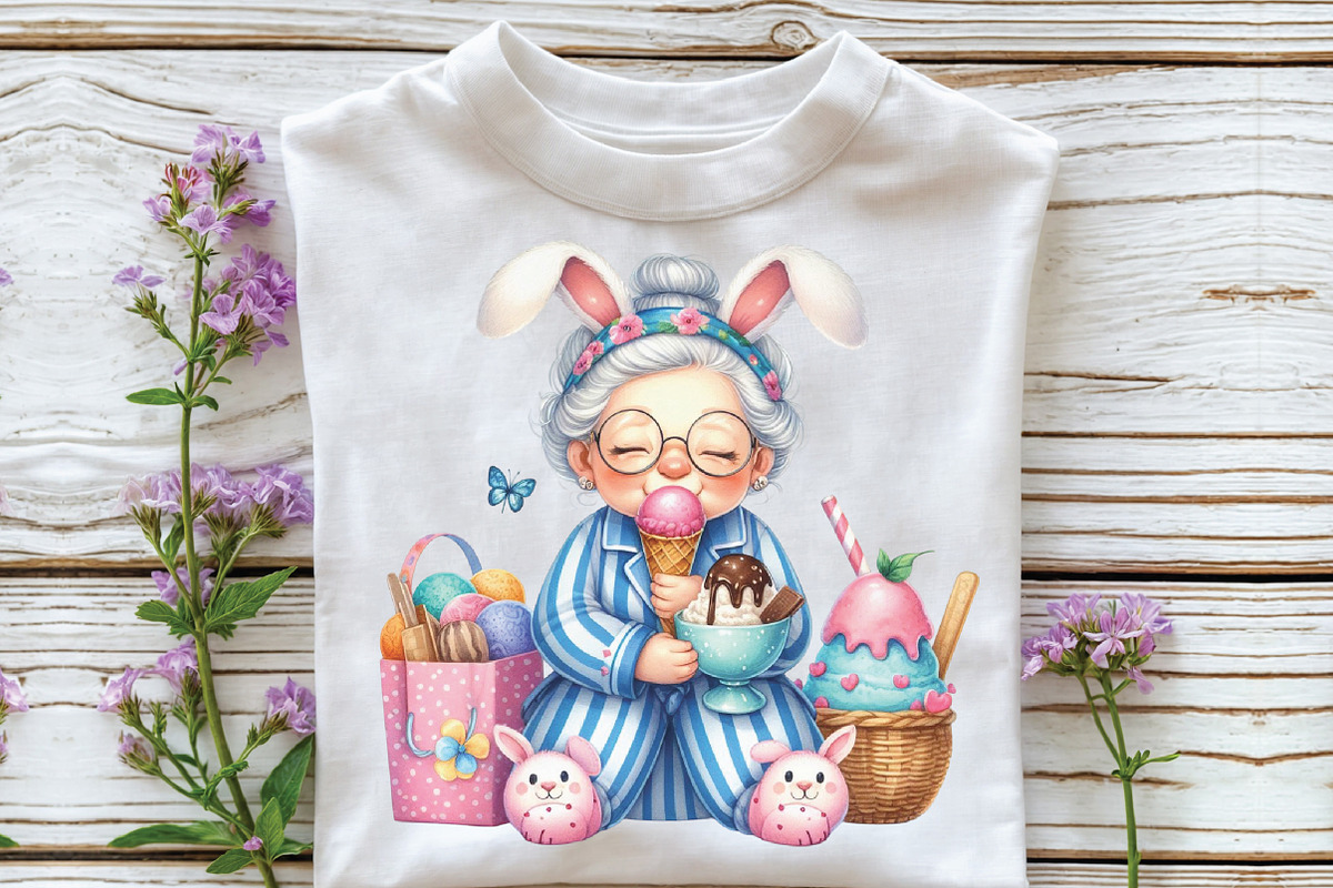 Quirky Grandma Love Ice Cream PNG, an Illustration by CraftArtStudio (Photo 3 of 6)