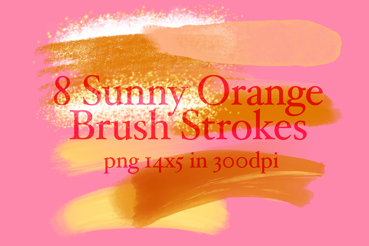 8 Sunny Orange Brush Strokes, a Texture Graphic by Tubigan Art (Photo 2 of 2)