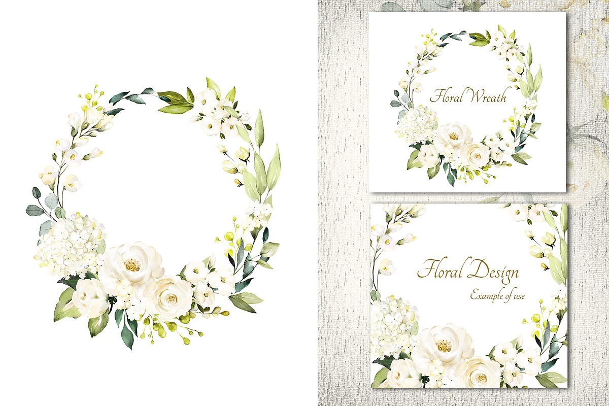White roses. Watercolor floral set, a Decorative Illustration by Lisima (Photo 6 of 16)