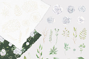 White & Green  boho flowers clipart, a Decorative Illustration by Nebbia (Thumbnail 2 of 11)