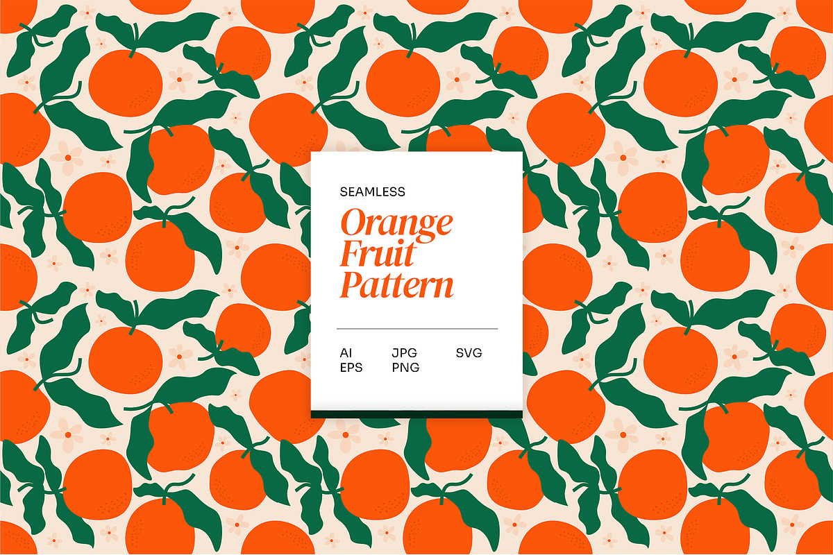 Orange Fruit Pattern, a Pattern Graphic by Neermana (Photo 1 of 5)
