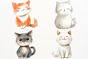 Girl with Cat Watercolor Clipart PNG, an Animal Illustration by SugarCloudStudioArt (Thumbnail 4 of 5)