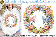 Embroidery Spring Flower Wreath PNG, an Object Graphic by V Design Creator (Thumbnail 1 of 7)