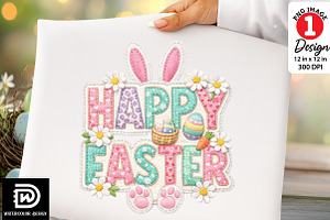 Faux Yarn Happy Easter png, an Illustration by Watercolor design