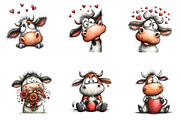 funny peeking valentine cow clipart, an Illustration by CreationArt (Thumbnail 2 of 7)
