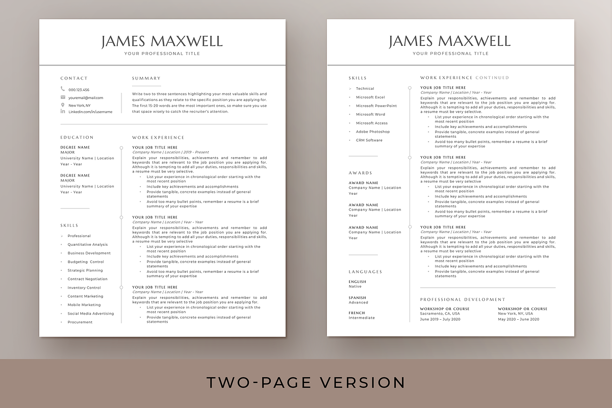 Executive Resume & Cover Letter Word, a Resume Template by Resume Bureau (Photo 3 of 5)