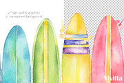 Surfing Watercolor Surfboards, an Illustration by Vivitta (Thumbnail 3 of 3)