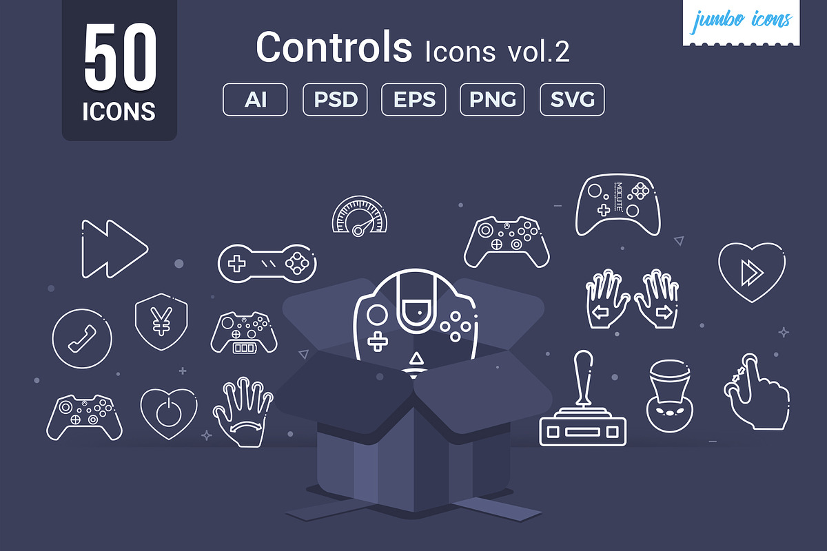 Gaming Controls Line Icons V2, an Outline Icon by Jumbo Icons (Photo 1 of 5)