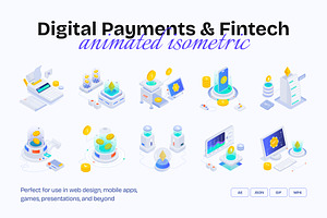 Animated Payment and Fintech Icons, a Technology Illustration by Vectors Market