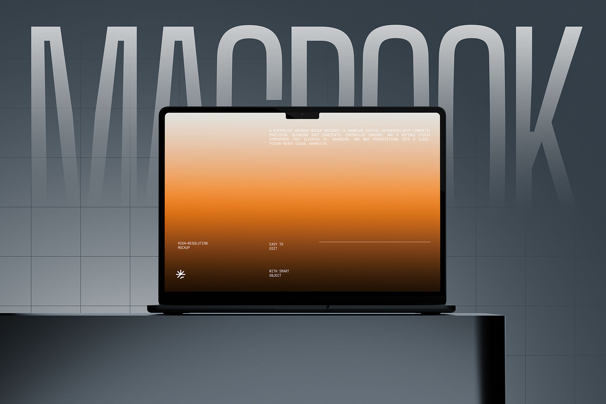 Minimalist Macbook Screen Mockup, a Mac Mockup by fakhroo (Photo 4 of 4)