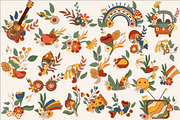 POSITIVE RETRO, BOHO GROOVY CLIPART, a Decorative Illustration by Usis (Thumbnail 9 of 20)