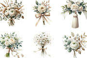 White Boho Wedding Floral Bouquet, an Illustration by Designking (Thumbnail 3 of 4)