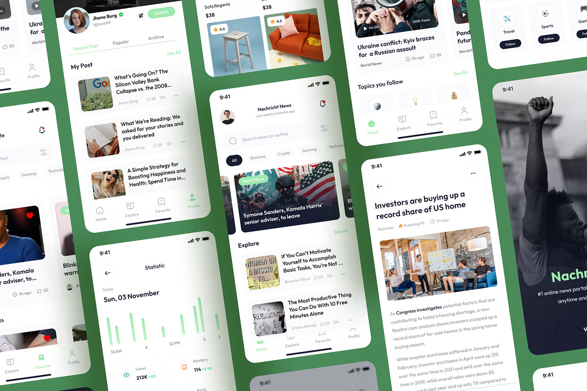 Nachricht - News Portal App Ui Kits, an UI Kit Template by Disconnect Studio (Photo 5 of 6)