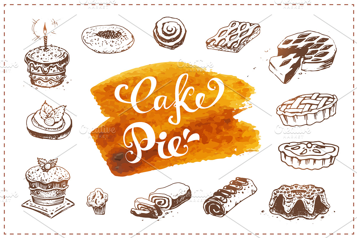Bakery icons and calligraphy, a Food Illustration by Margo Miller (Photo 9 of 30)