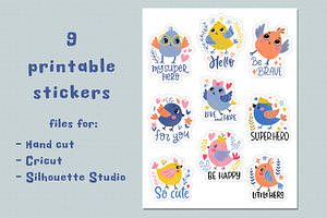 Birds Stickers. Printable Stickers