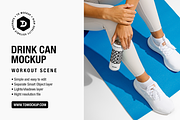 Drink Can Mockup - Workout Scene, a Packaging Mockup by TD Mockup (Thumbnail 1 of 2)