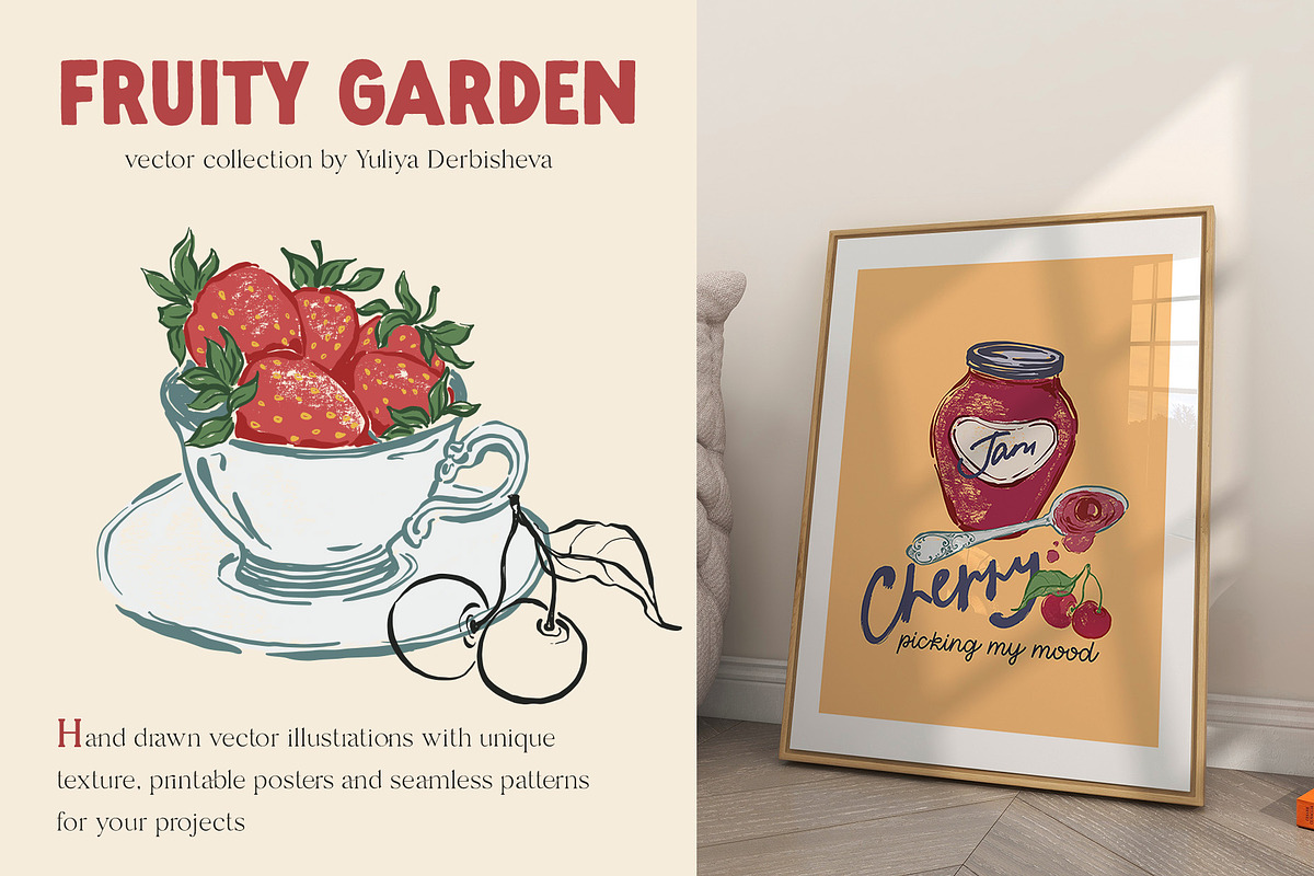 Fruit illustration vector poster, an Object Graphic by Yuliya Derbisheva (Photo 2 of 10)