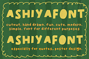 Ashiya - Playful Cutout HandDrawn, a Handwritten Font by Ashiya Pixel (Thumbnail 1 of 13)