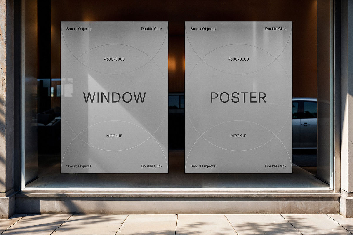 A4 Shop Window Posters Mockup, an Advertising Mockup by Design Squad (Photo 4 of 4)