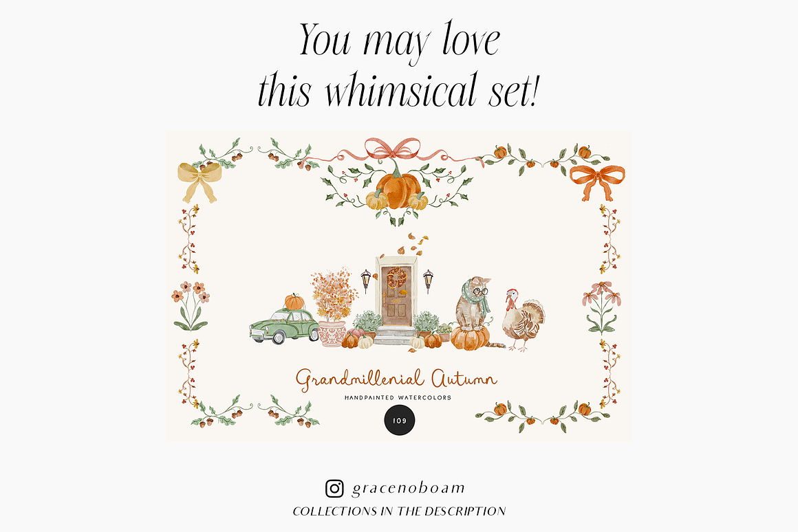 Watercolor Christmas Floral Bows