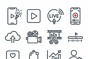 38 Vector Short Video Content Icons, an Outline Icon by adenpinkstore (Thumbnail 9 of 10)