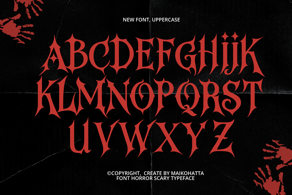 Neivak – Horror Gothic Display Font, a Blackletter Font by MaikoHatta (Photo 2 of 7)