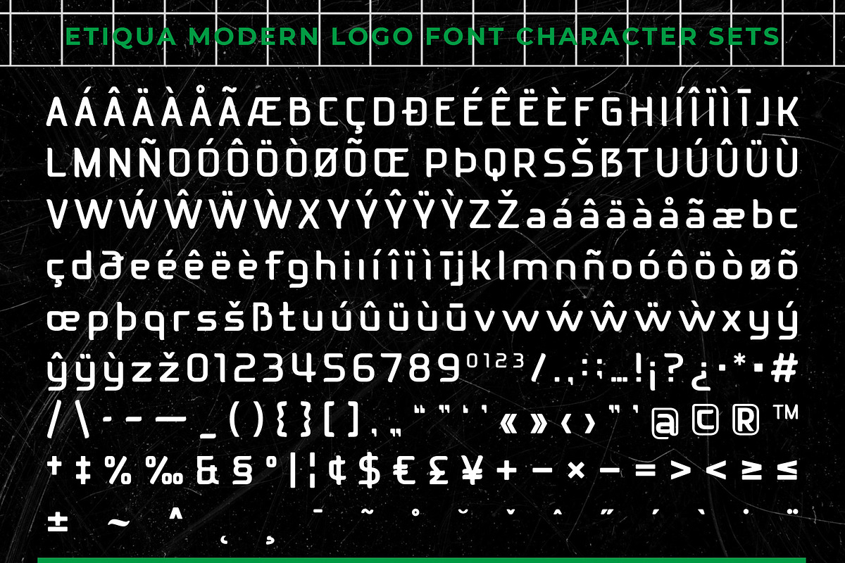 Etiqua - Modern Logo Font, a Sans Serif Font by Almeera Std (Photo 2 of 8)
