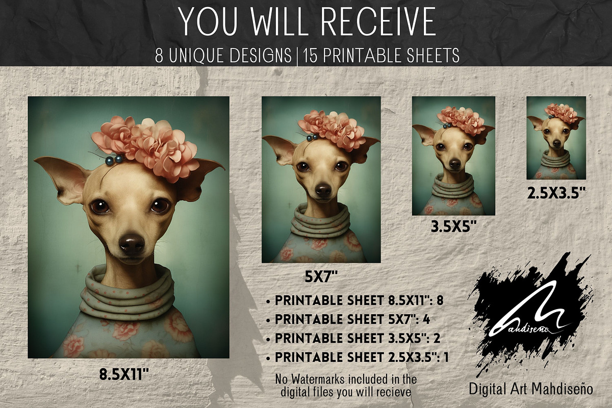 Printable Surreal Cute Dog, an Animal Illustration by Digital Art Mahdiseño (Photo 2 of 9)