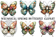 Whimsical Spring Butterfly Clipart, an Illustration by OK Design (Thumbnail 2 of 6)
