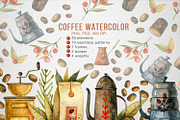 Coffee Illustrations Watercolor, a Texture Illustration by annasokol_ (Thumbnail 1 of 13)