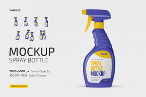 Spray Bottle Mockup Set, a Household Mockup by Country4k