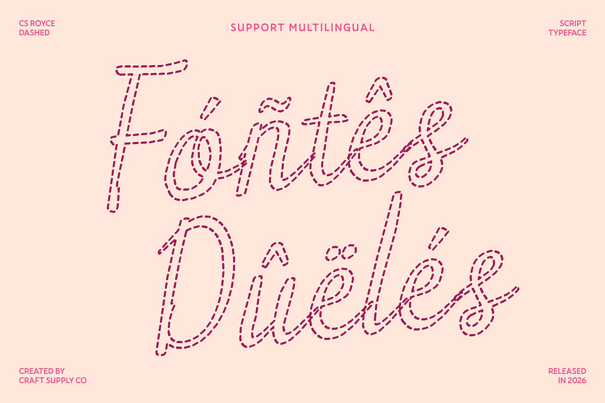 CS Royce Dashed, a Script Font by Craft Supply Co. (Photo 7 of 8)