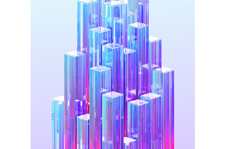 Neon glass pillars 3d background, a Textures & Material 3D Model by Marozhkastudio