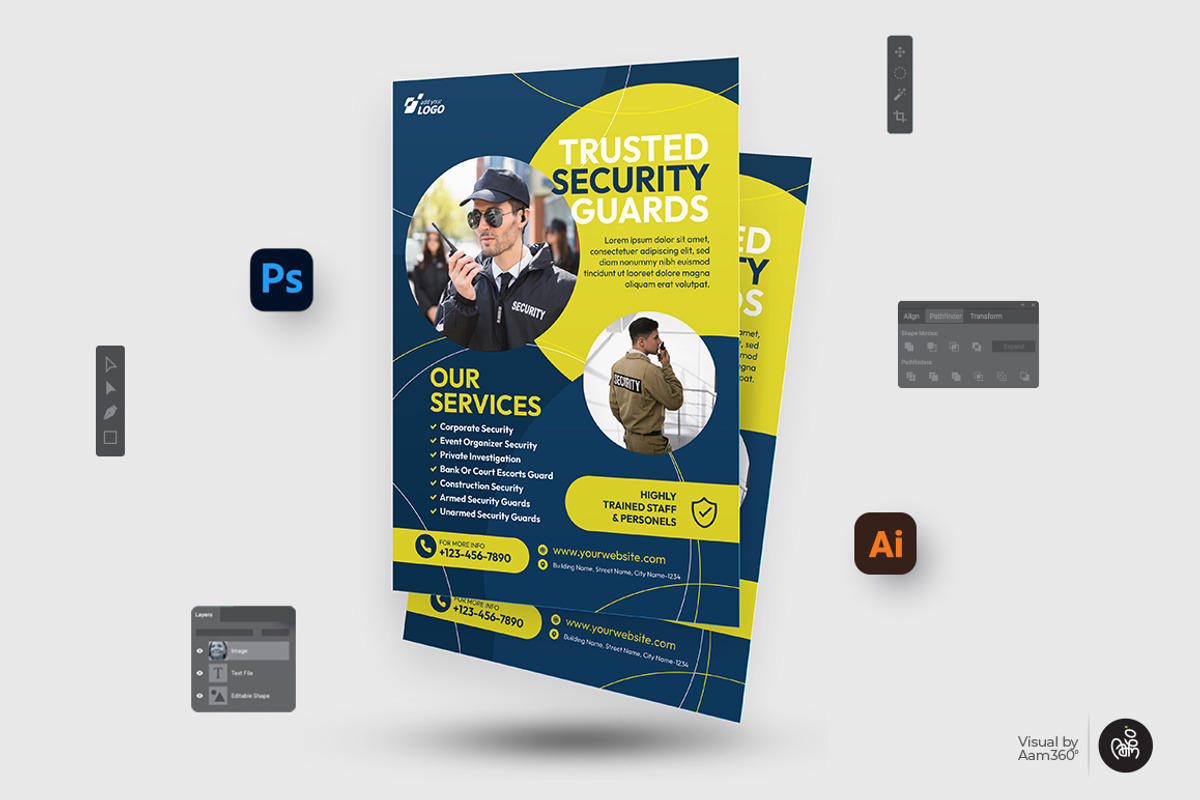 Security Service Flyer Template, a Flyer Template by Aam360 (Photo 2 of 3)