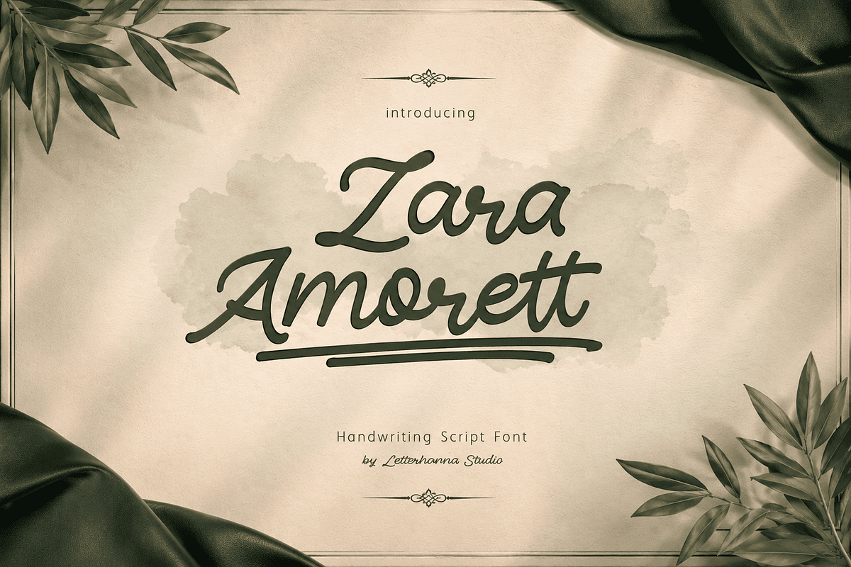 Zara Amorett Font, a Handwritten Font by Letterhanna Studio (Photo 1 of 15)