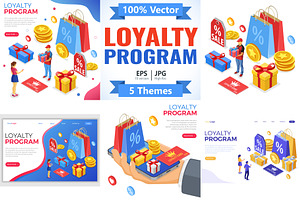 Customer Loyalty Programs Banners, a Person Illustration by TAlex