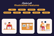 Office Working Illustration, a Work Illustration by Rishsketch (Thumbnail 5 of 9)