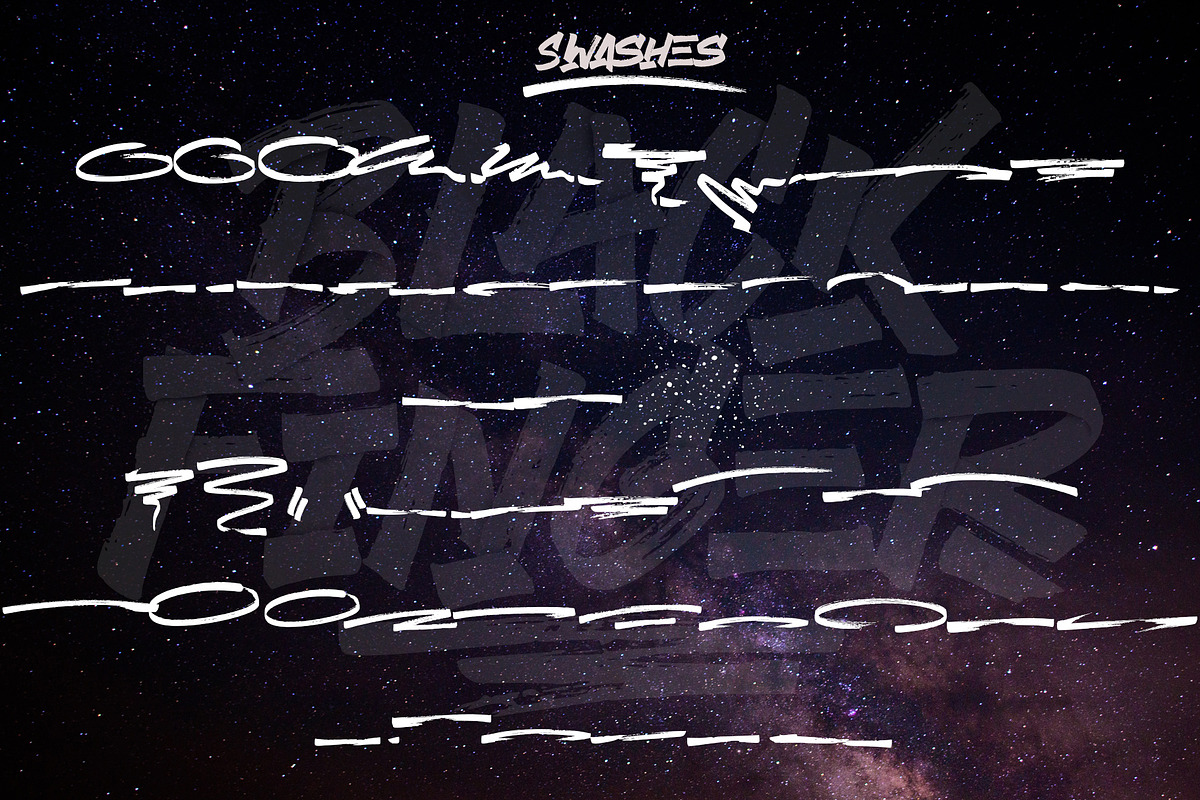 Black Finger Brush Font preview 3