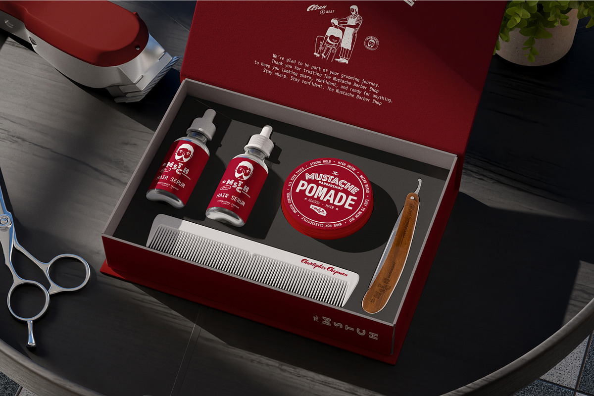 38 Barbershop Saloon Branding Mockup, an Advertising Mockup by Vitora Mockup (Photo 3 of 13)
