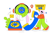 10 Contact Us Illustration, a Technology Illustration by denayunebgt (Thumbnail 3 of 4)